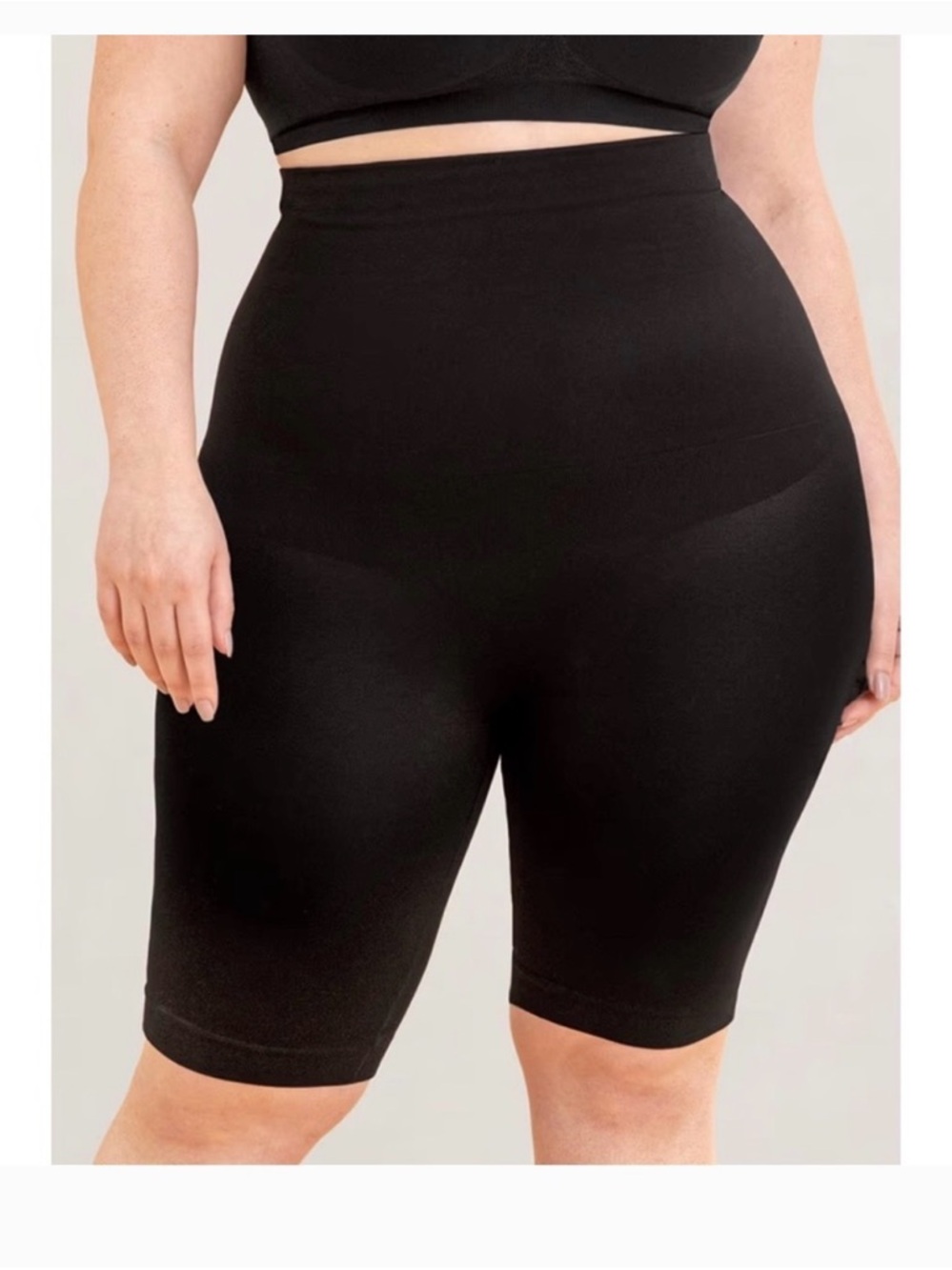 High-Waist Black Shaping Bike Shorts